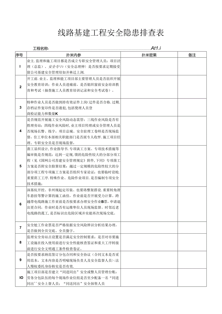 1.线路基建工程安全隐患排查表.docx_第1页