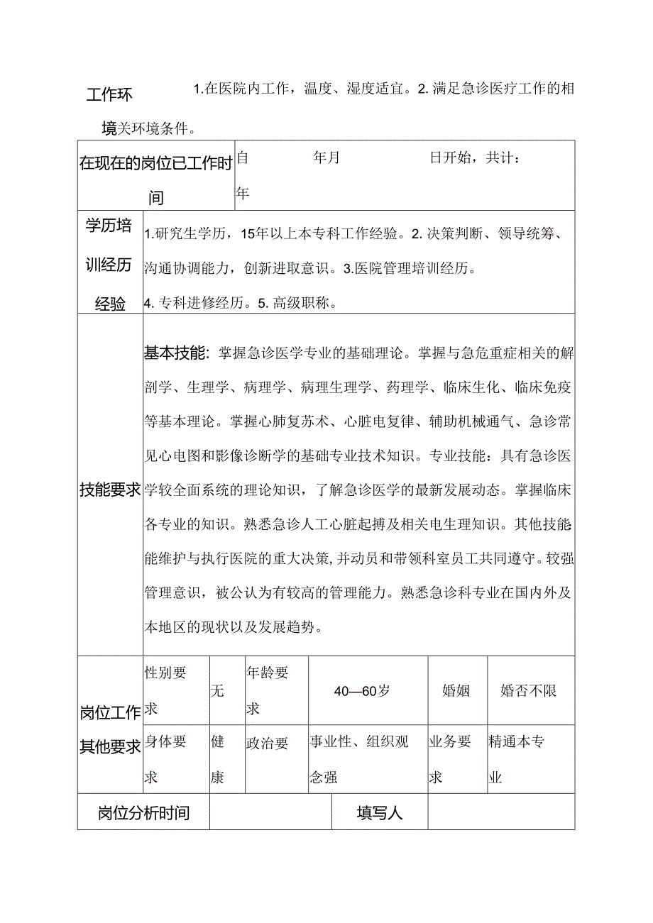 医院急诊科主任岗位说明书.docx_第3页