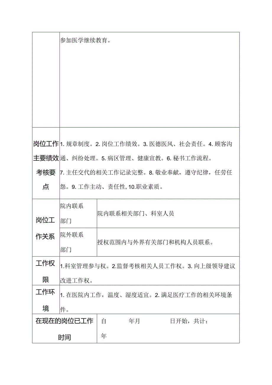 二级甲等医院手术室秘书岗位说明书.docx_第3页