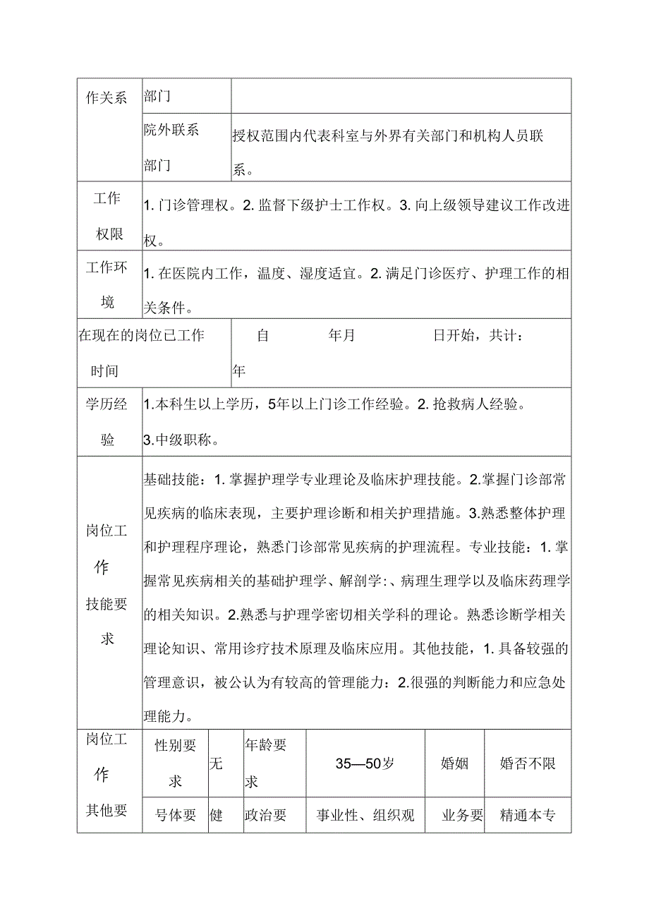 二级甲等医院理疗康复科护士长岗位说明书.docx_第3页