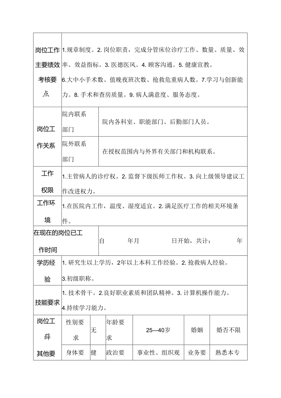 二级甲等医院骨科医士岗位说明书.docx_第3页