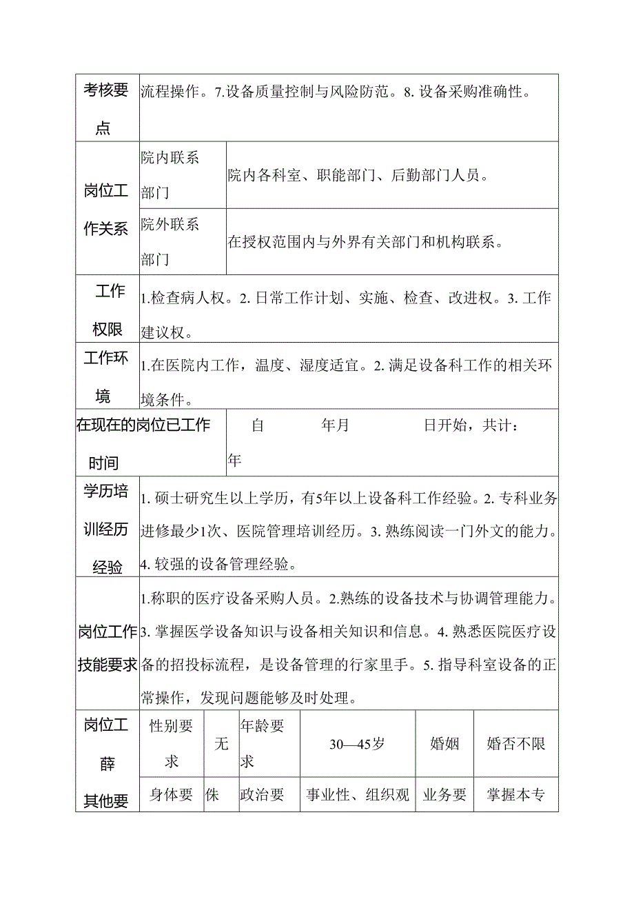 二级甲等医院设备科招标采购人员岗位说明书.docx_第3页