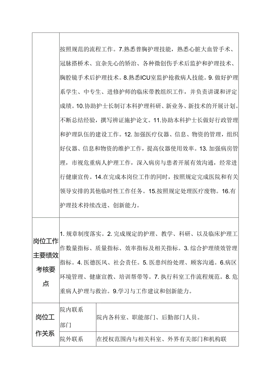 医院普通外科主管护师岗位说明书.docx_第2页