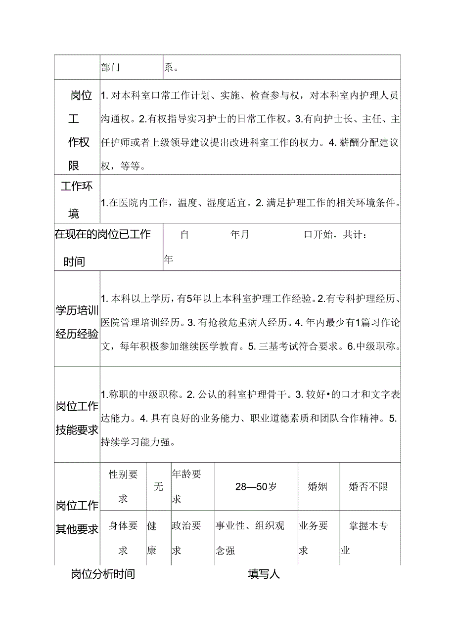 医院普通外科主管护师岗位说明书.docx_第3页