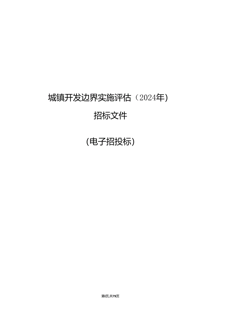 城镇开发边界实施评估（2024年）招标文件.docx_第1页