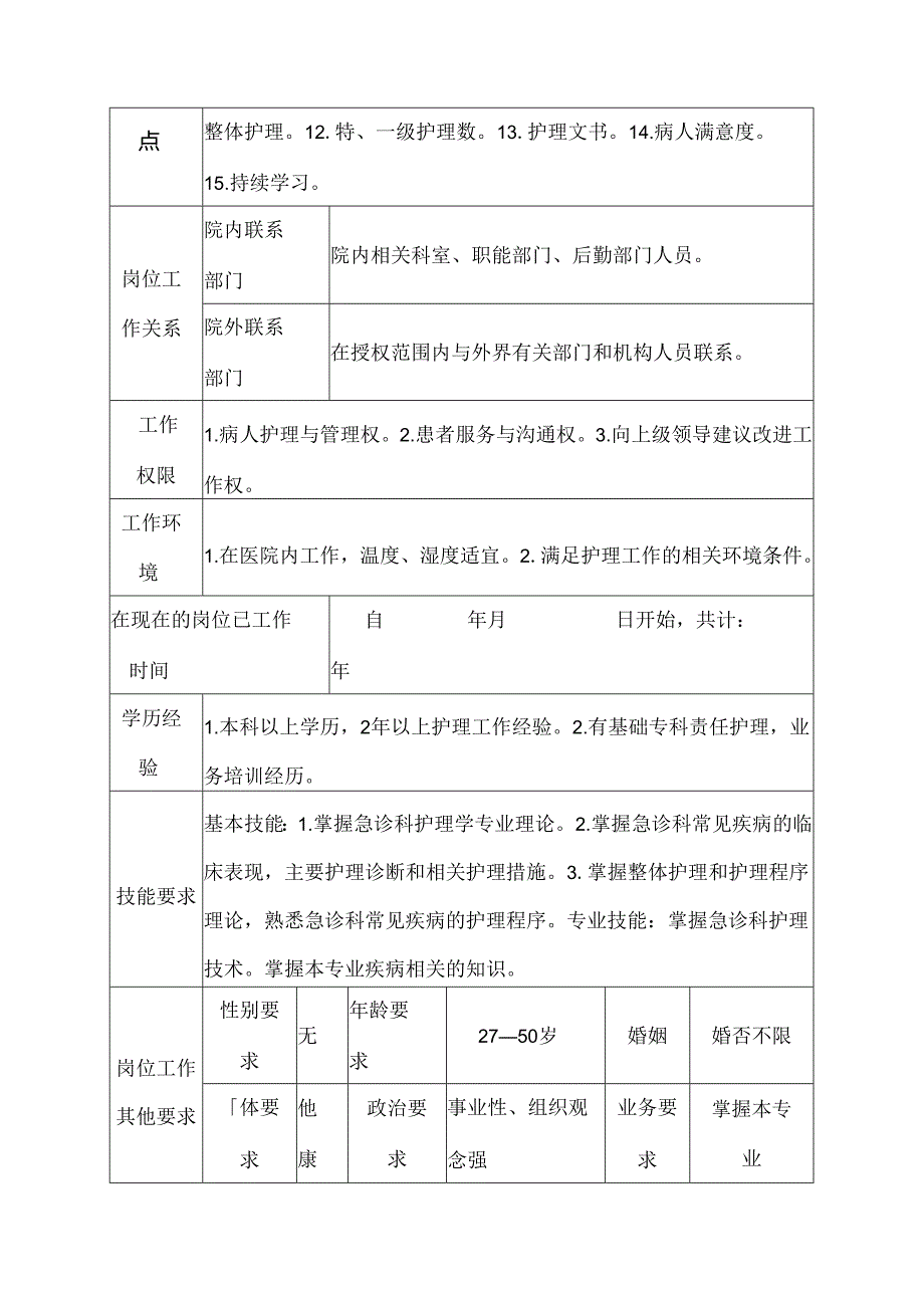 医院急诊科治疗班护士岗位说明书.docx_第3页