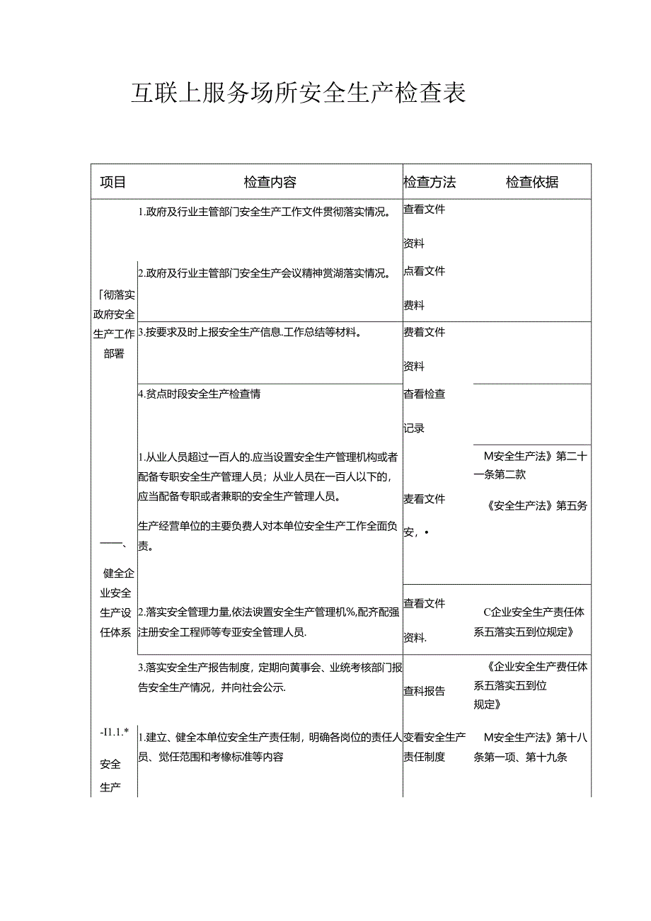 互联网上网服务场所安全生产检查表.docx_第1页