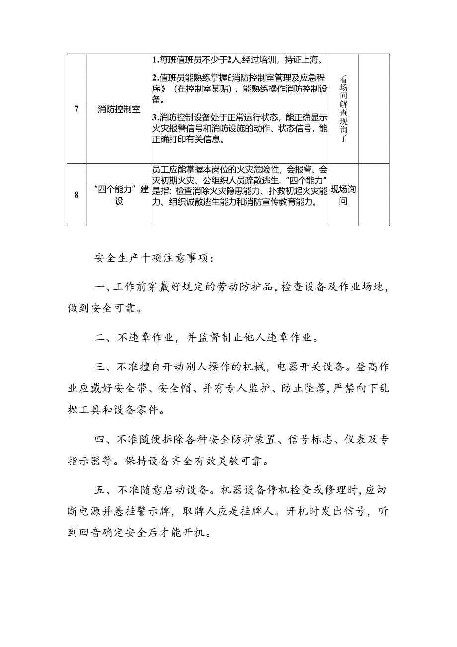 商场 影剧院 歌厅 网吧 宾馆 饭店等人员密集场所安全生产督导检查表.docx_第2页