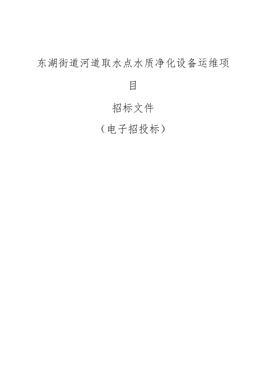 东湖街道河道取水点水质净化设备运维项目招标文件.docx_第1页