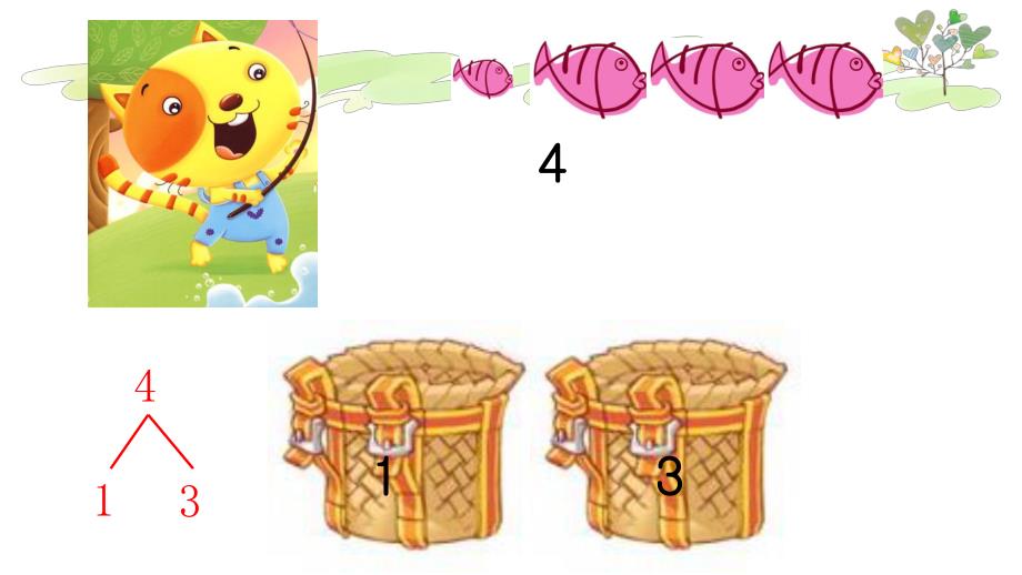 大班数学《4的分解小猫钓鱼》PPT课件大班数学4的分解课件——小猫钓鱼.pptx_第3页