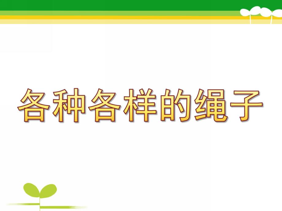 中班科学活动《各种各样的绳子》PPT课件教案各种各样的绳子.ppt_第1页