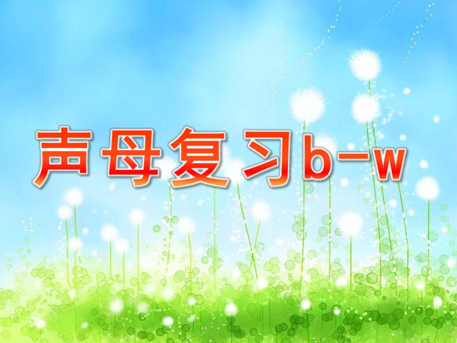 大班拼音《声母复习b-w》PPT课件声母复习b-.ppt_第1页