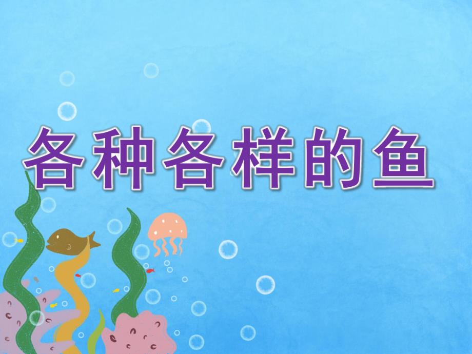 幼儿园综合《各种各样的鱼》PPT课件教案PPT课件.ppt_第1页