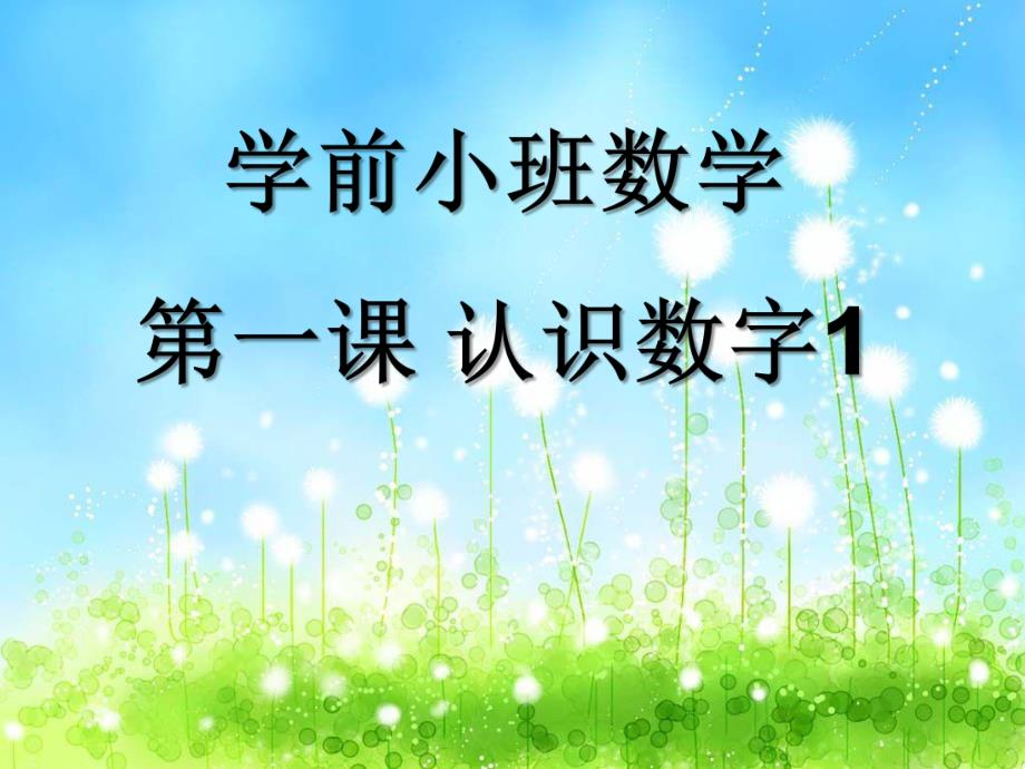 学前小班数学《认识数字1》PPT课件认识数字.ppt_第1页