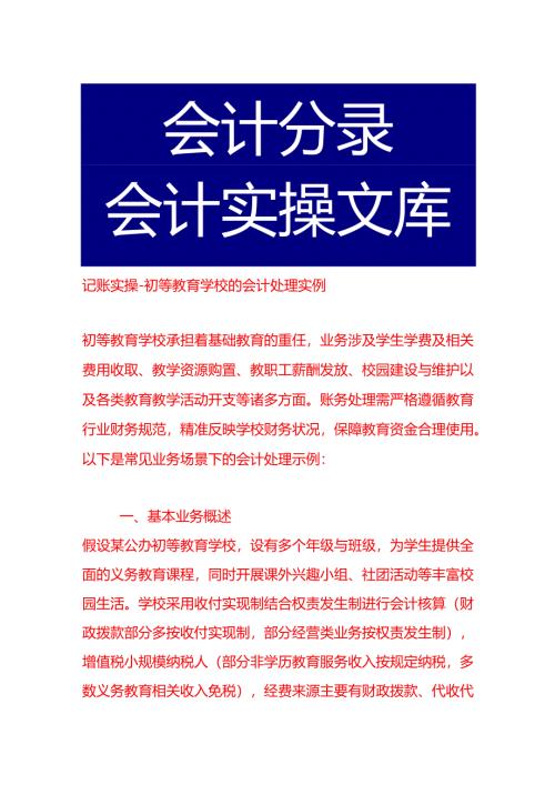 记账实操-初等教育学校的会计处理实例.docx